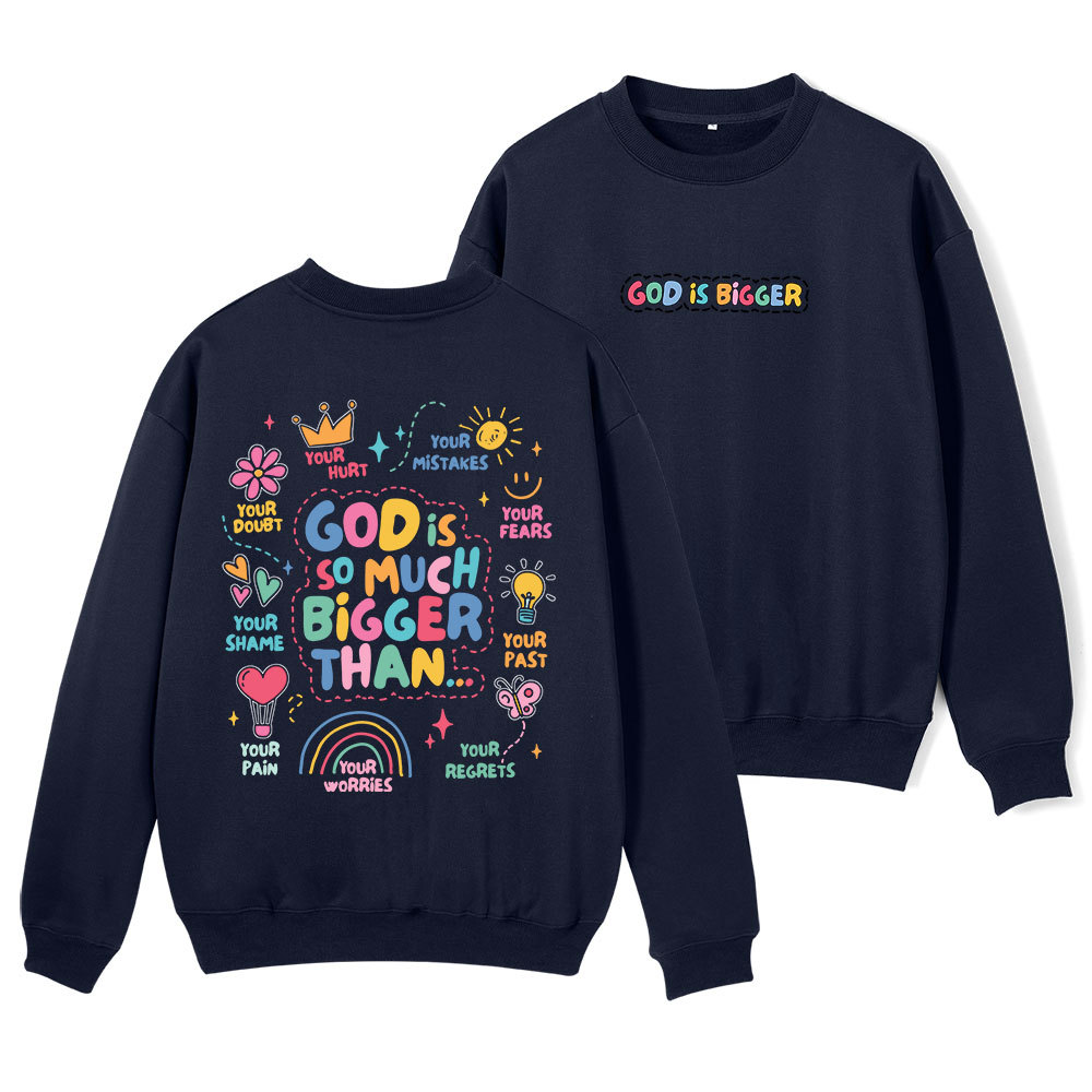 God Is So Much Bigger Than Your Mistakes Christian Fleece Sweatshirt Sale - GuidingCross
