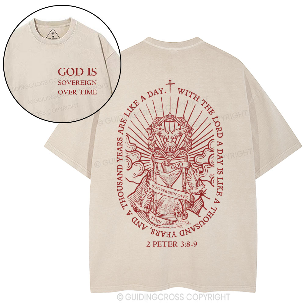 God Is Sovereign Over Time Christian Washed T-Shirt