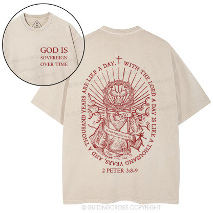 God Is Sovereign Over Time Christian Washed T-Shirt