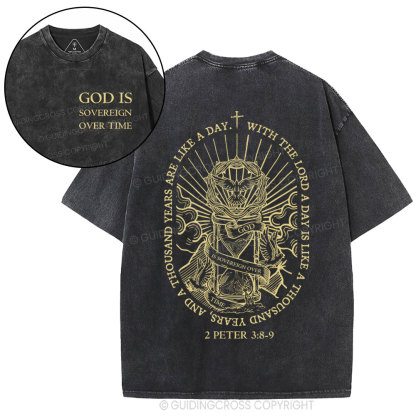 God Is Sovereign Over Time Christian Washed T-Shirt