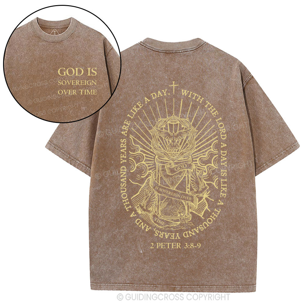 God Is Sovereign Over Time Christian Washed T-Shirt