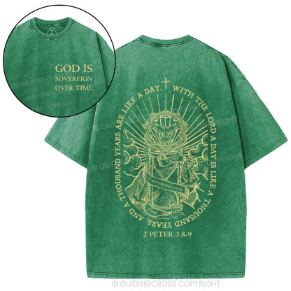 God Is Sovereign Over Time Christian Washed T-Shirt