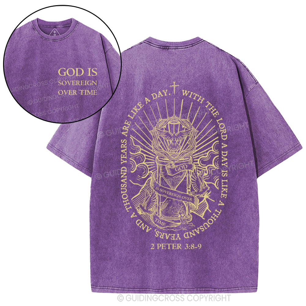 God Is Sovereign Over Time Christian Washed T-Shirt