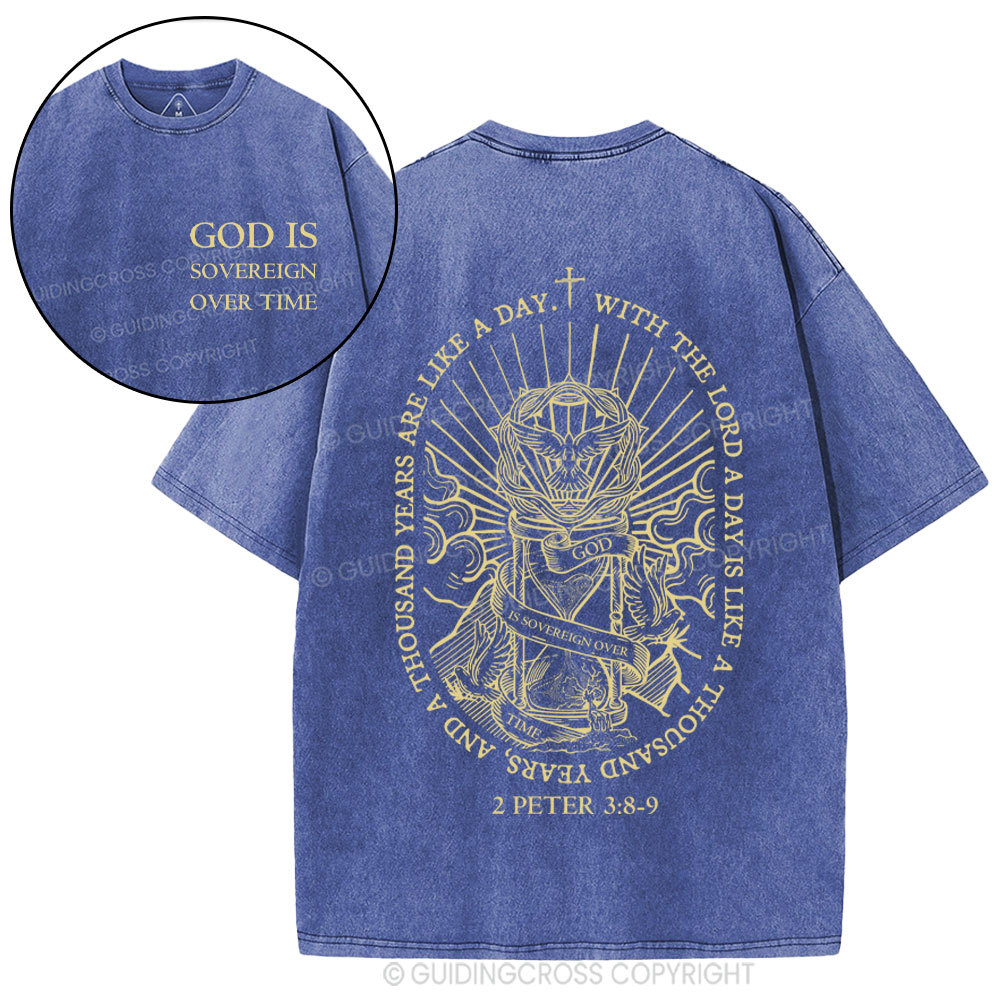 God Is Sovereign Over Time Christian Washed T-Shirt
