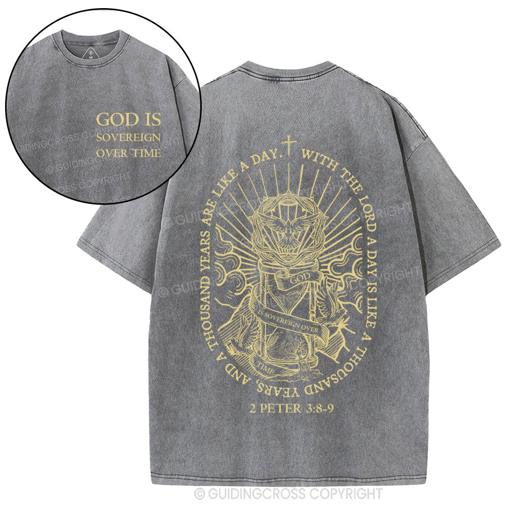 God Is Sovereign Over Time Christian Washed T-Shirt