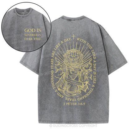 God Is Sovereign Over Time Christian Washed T-Shirt