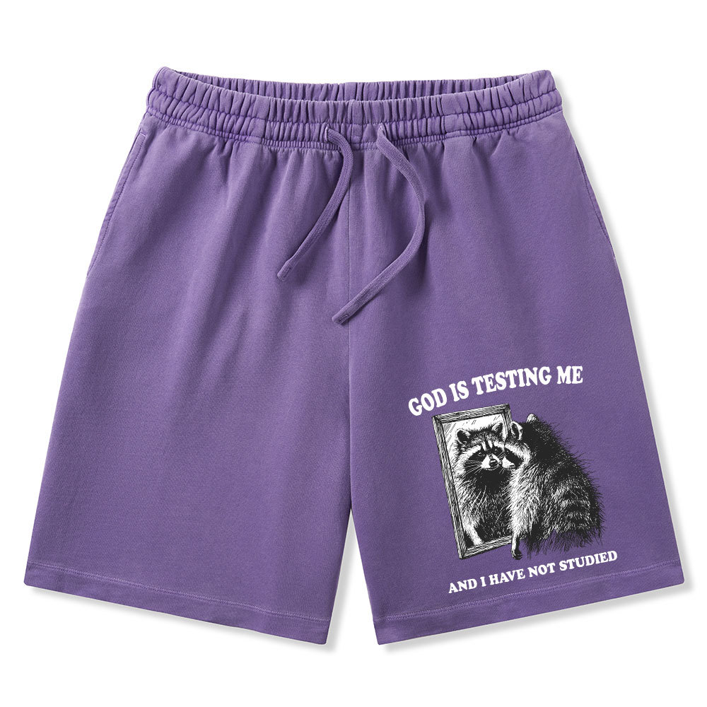 God Is Testing Me And I Have Not Studied Christian Washed Shorts