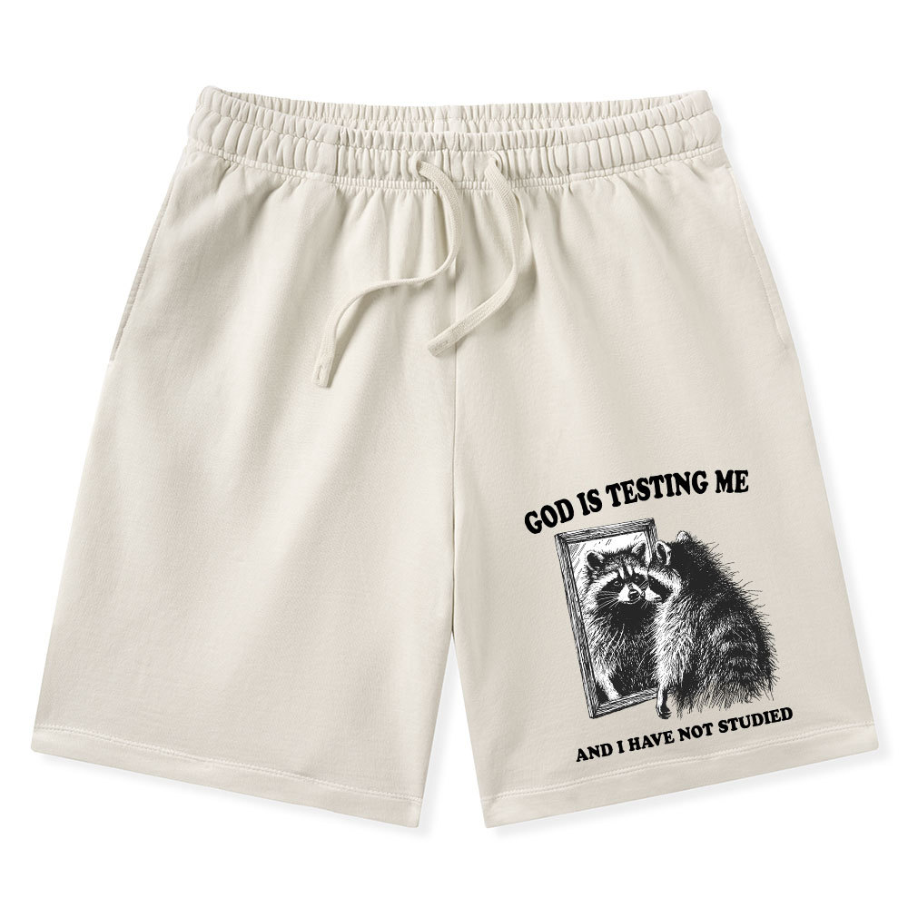 God Is Testing Me And I Have Not Studied Christian Washed Shorts