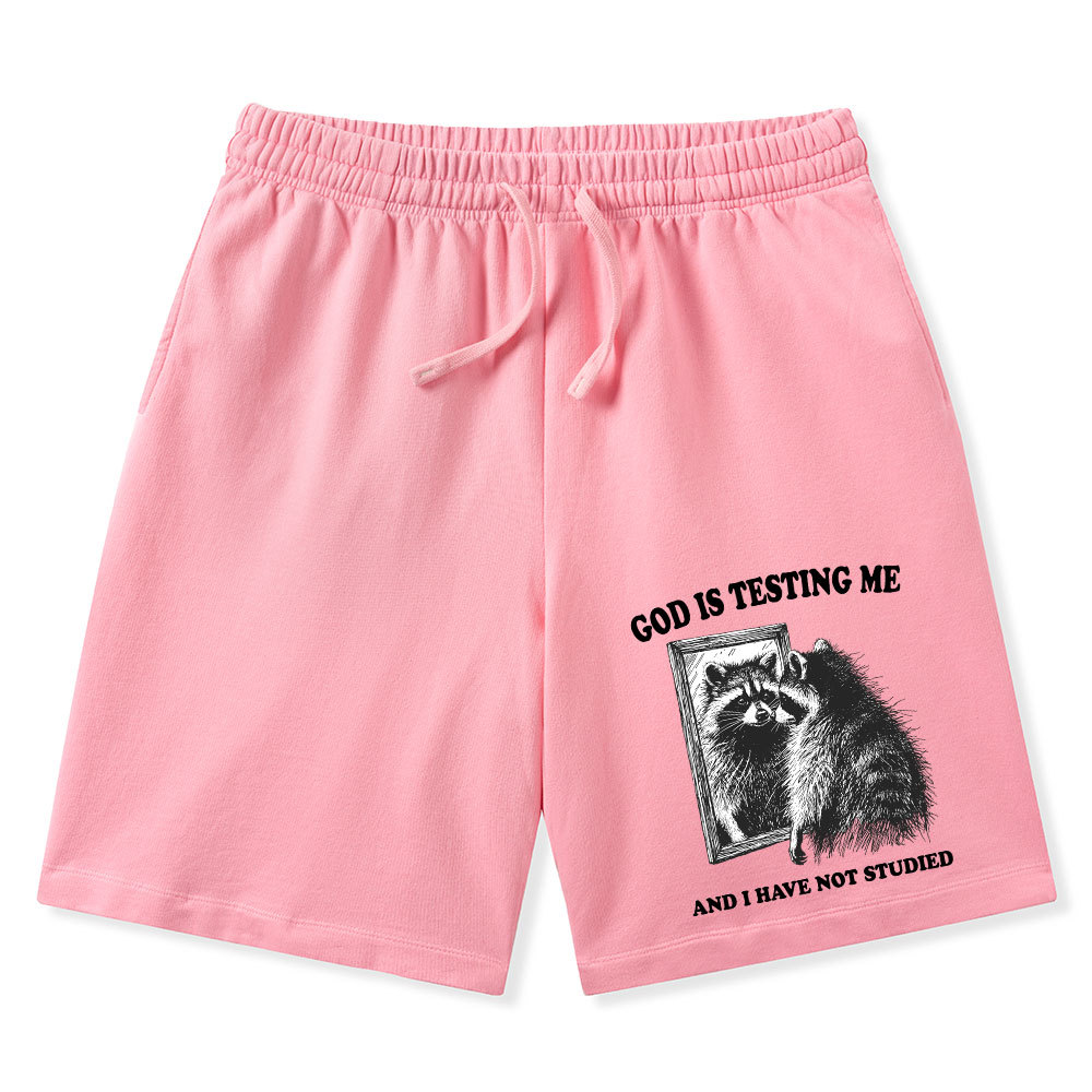 God Is Testing Me And I Have Not Studied Christian Washed Shorts