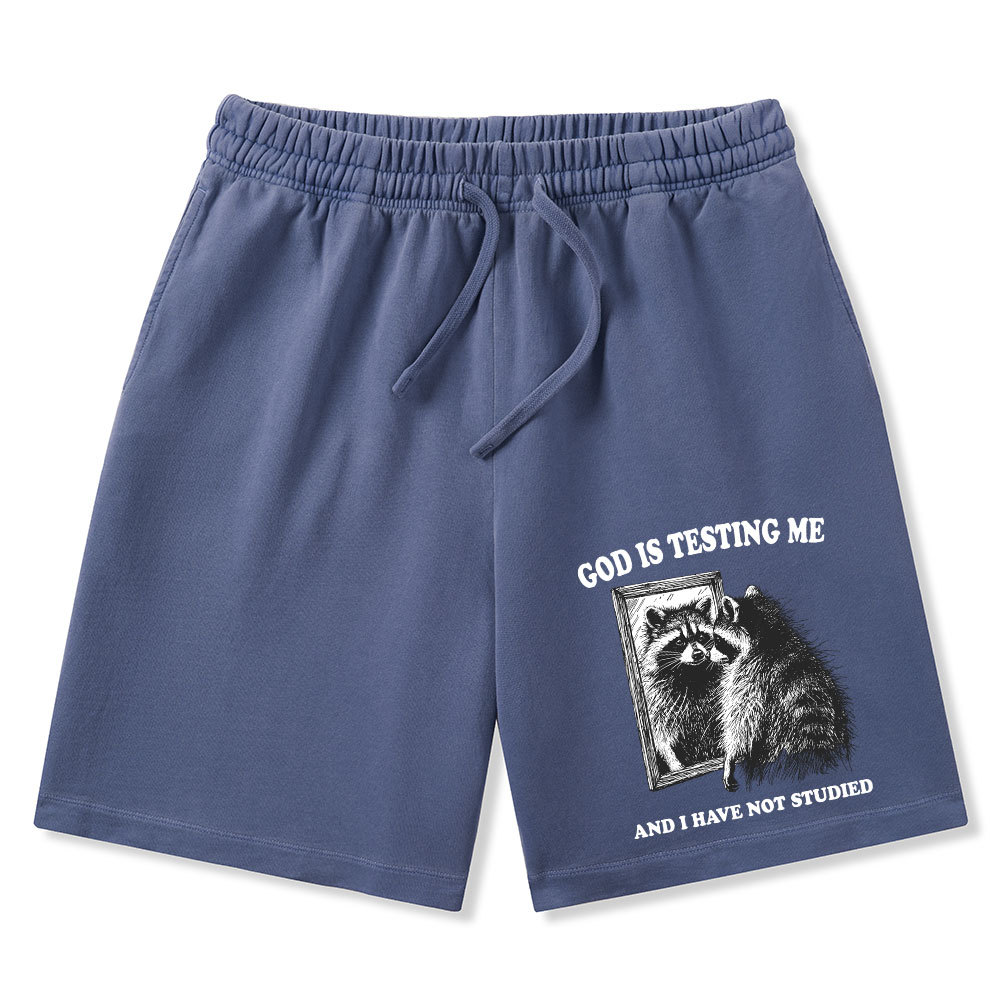 God Is Testing Me And I Have Not Studied Christian Washed Shorts
