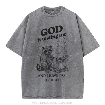 God Is Testing Me Christian Washed t-Shirt