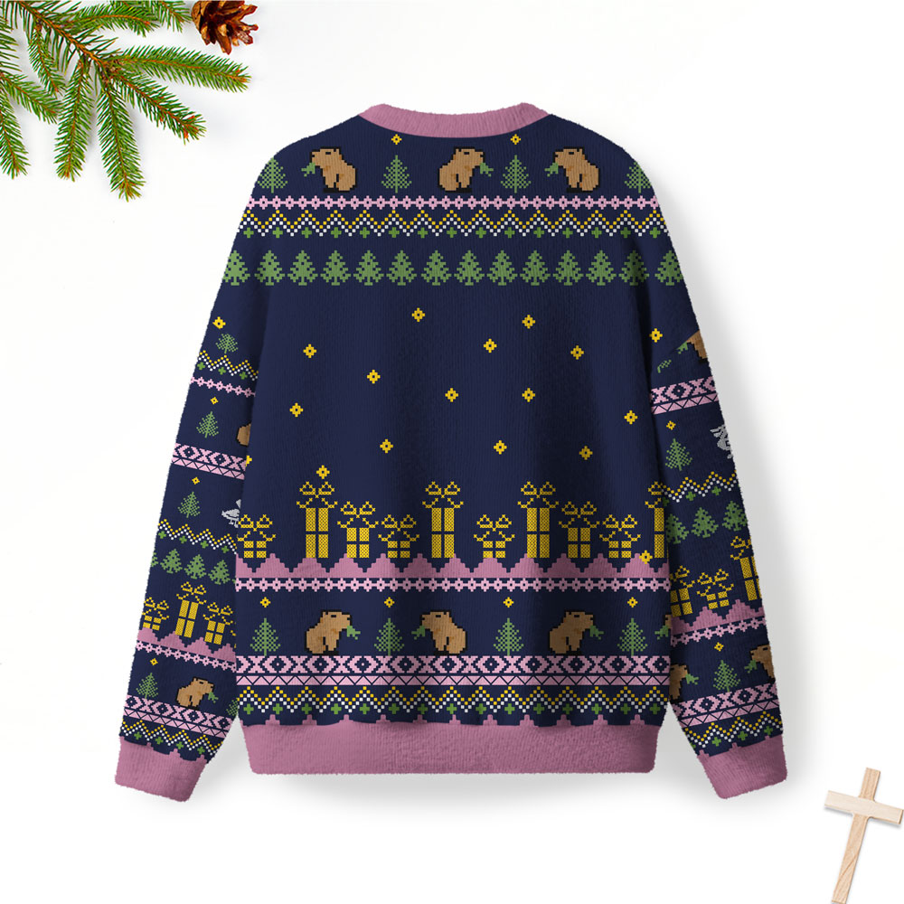 ★状態良★CG-2152 CHRISTIAN ES God Is Testing Me Furry Christian Lightweight Sweater Sale