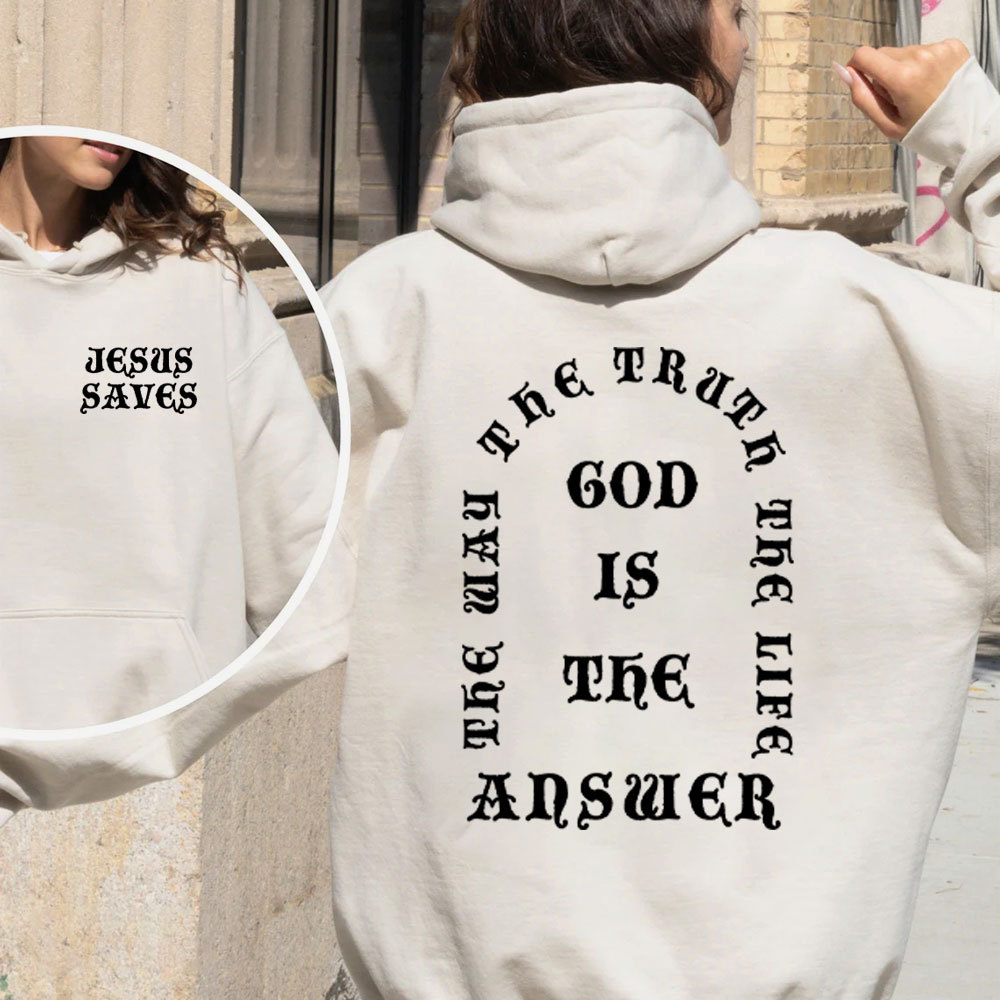 God Is The Answer Christian Fleece Hoodie Set