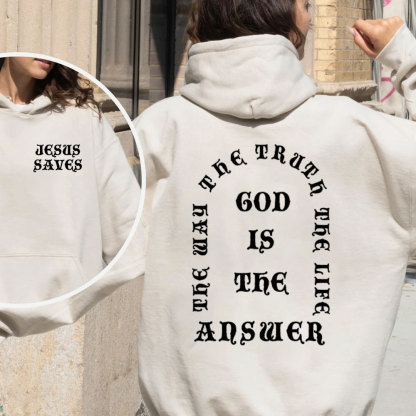 God Is The Answer Christian Fleece Hoodie Set
