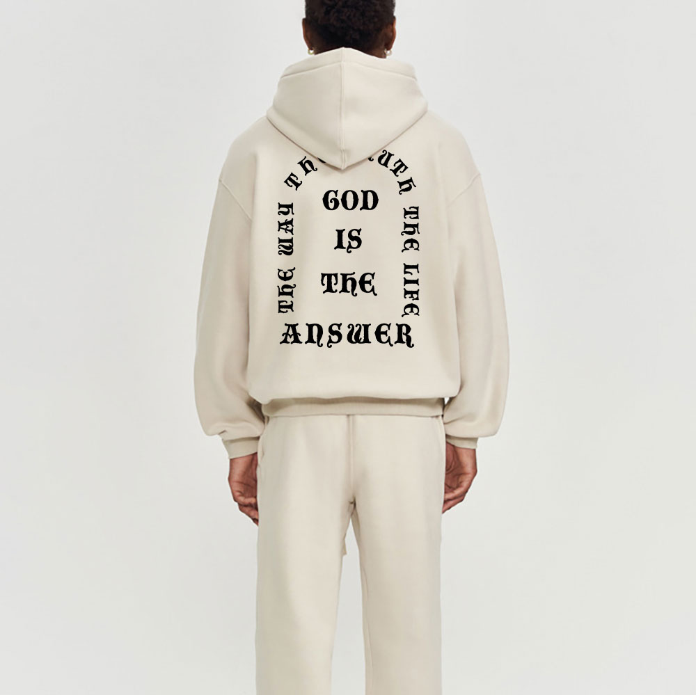 God Is The Answer Christian Fleece Hoodie Set