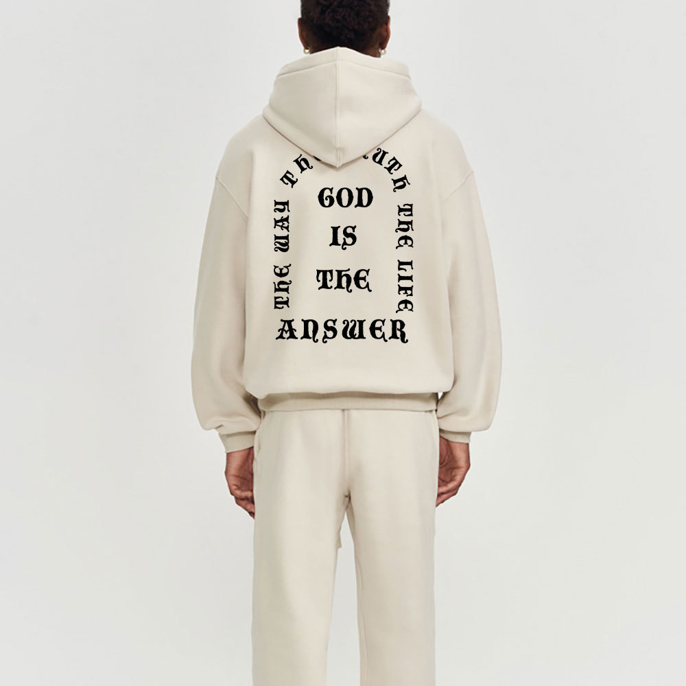 God Is The Answer Christian Fleece Hoodie Set