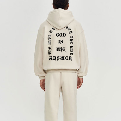 God Is The Answer Christian Fleece Hoodie Set