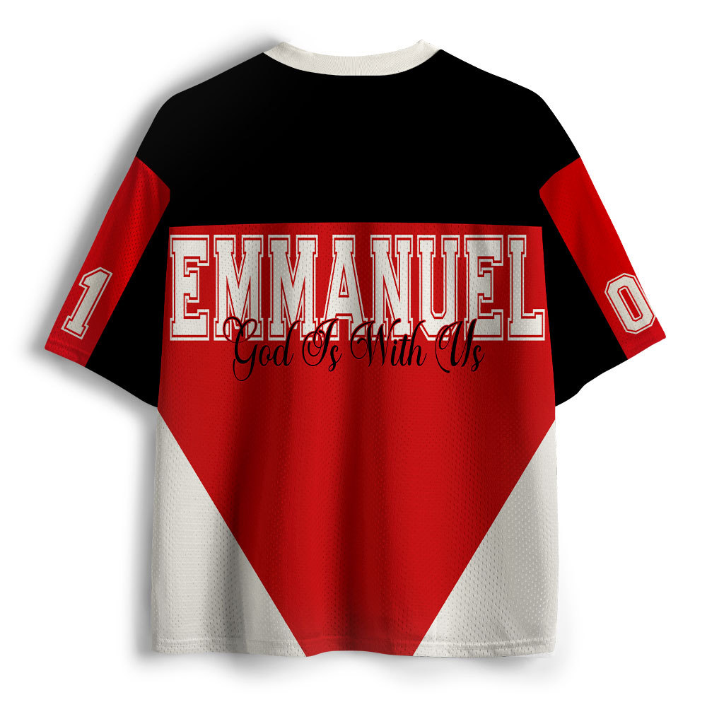 God Is With Us Christian White Mesh Jersey