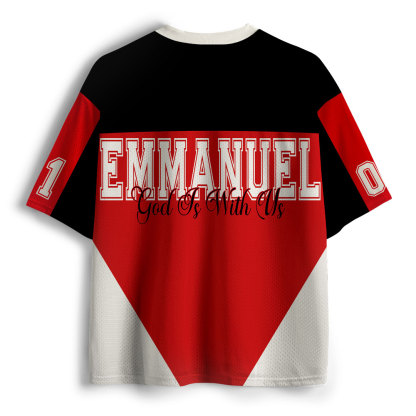 God Is With Us Christian White Mesh Jersey