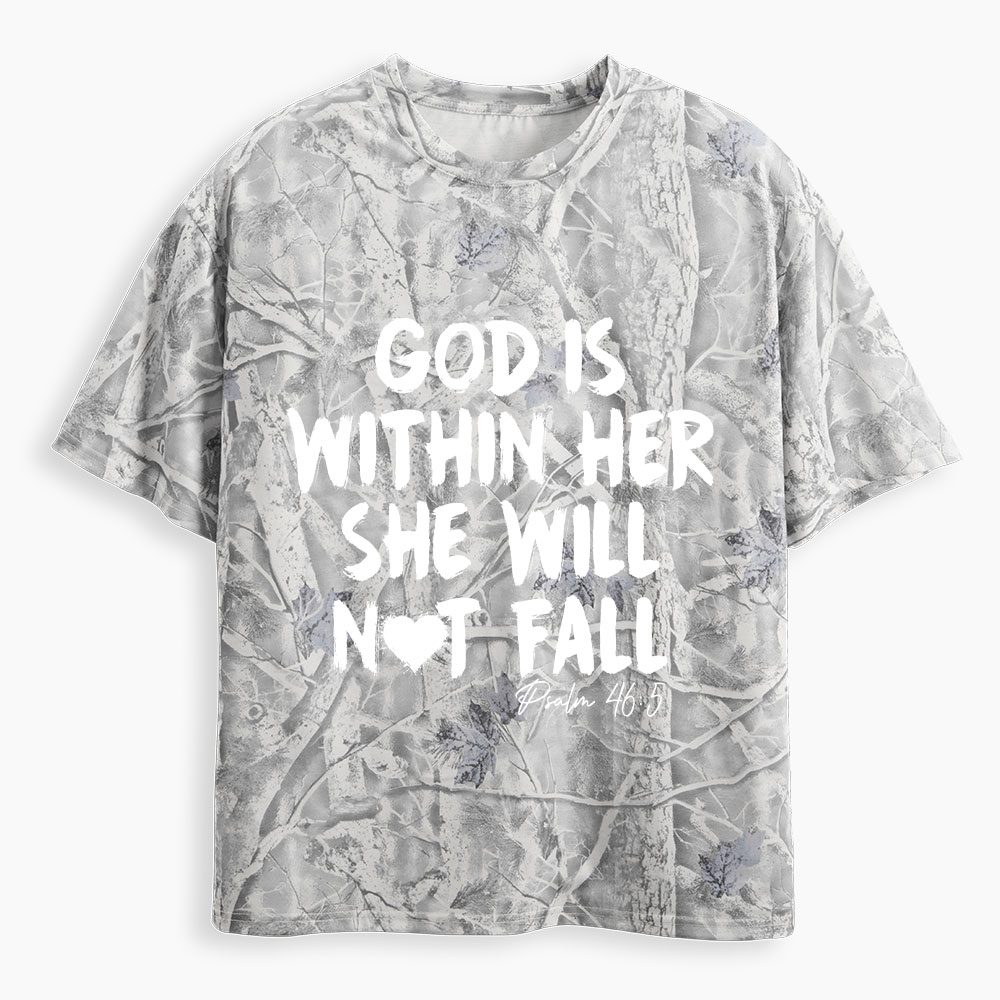God Is Within Her Christian Camo T-Shirt