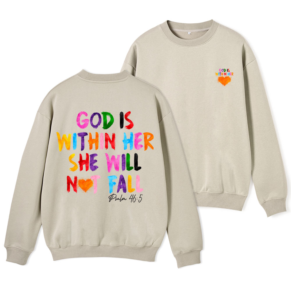 God Is Within Her Christian Fleece Sweatshirt