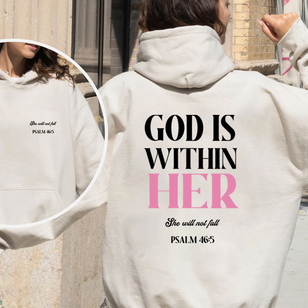 God Is Within Her Christian Fleece Hoodie Set