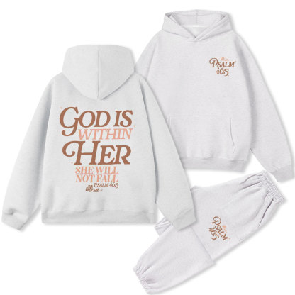 God Is Within Her Christian Premium Fleece Hoodie Set