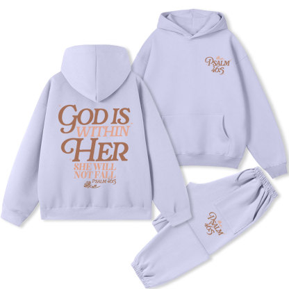 God Is Within Her Christian Premium Fleece Hoodie Set
