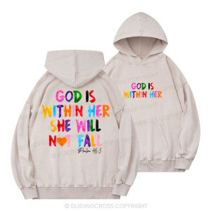 Image of God Is Within Her Christian Washed Hoodie