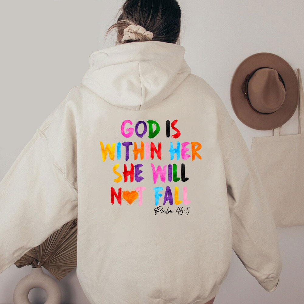 God Is Within Her Christian Washed Hoodie