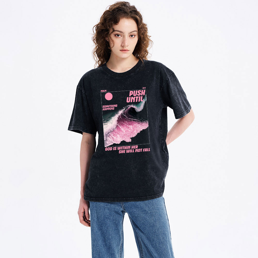 God Is Within Her Christian Washed T-Shirt