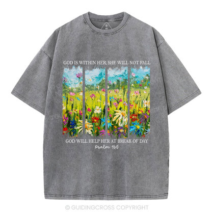 God Is Within Her Christian Washed T-Shirt
