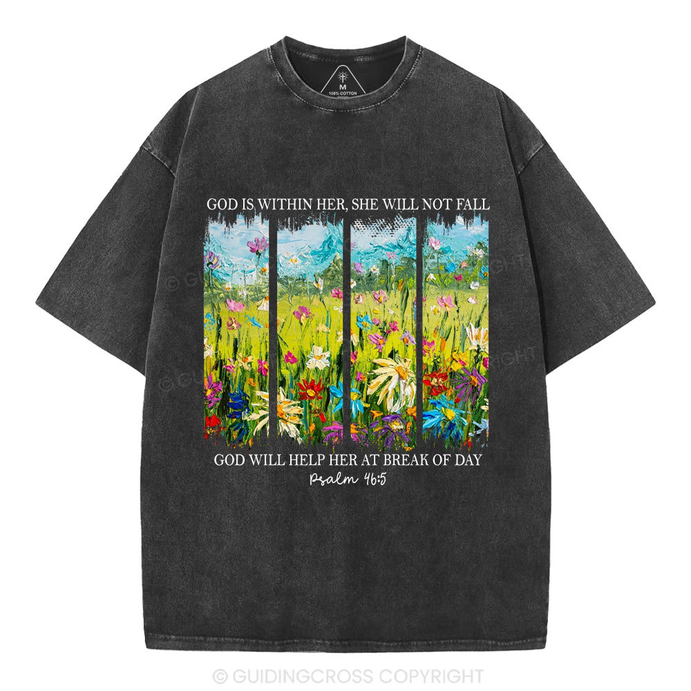 God Is Within Her Christian Washed T-Shirt