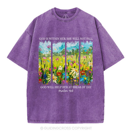 God Is Within Her Christian Washed T-Shirt