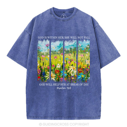 God Is Within Her Christian Washed T-Shirt