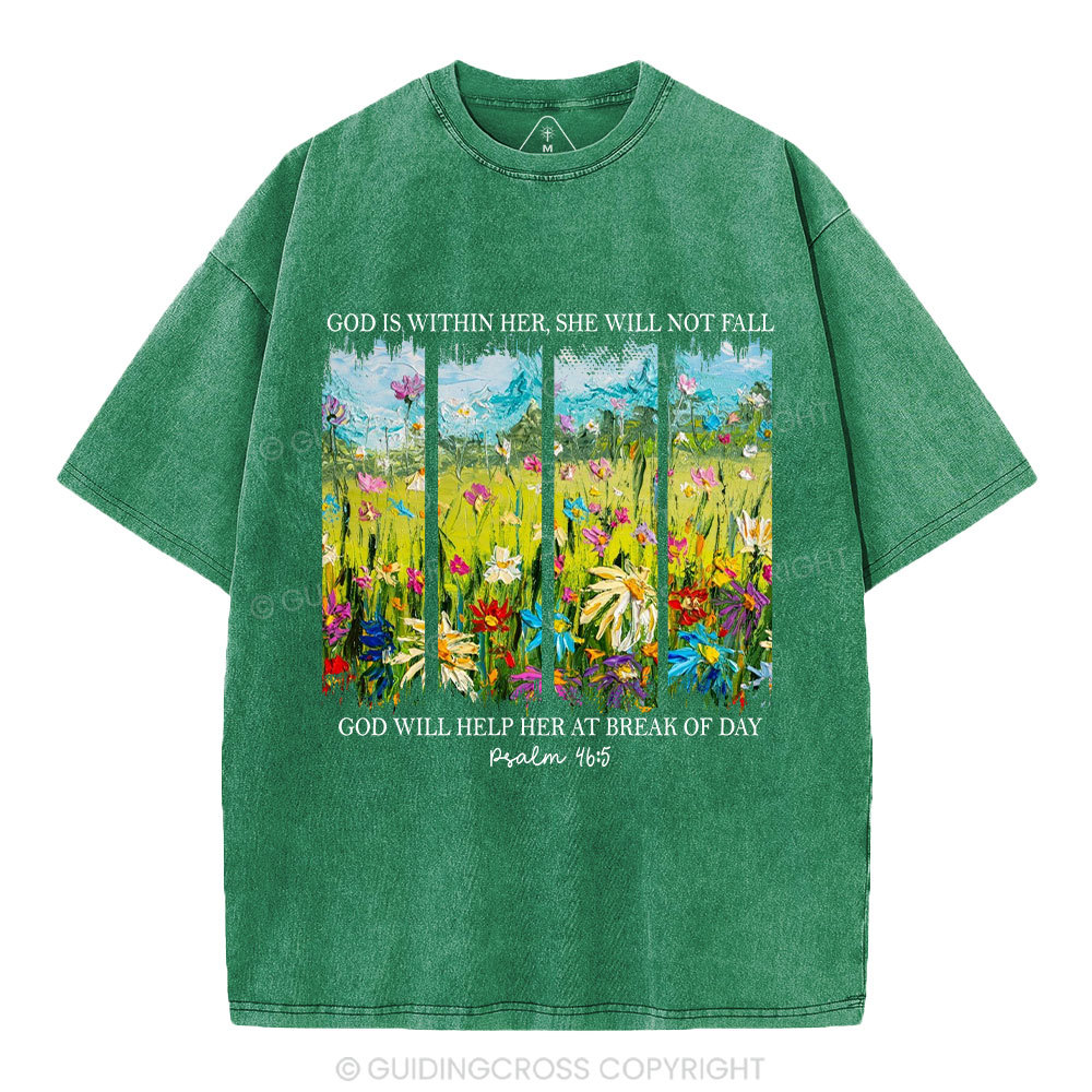 God Is Within Her Christian Washed T-Shirt