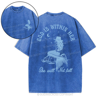 God Is Within Her Christian Washed T-Shirt