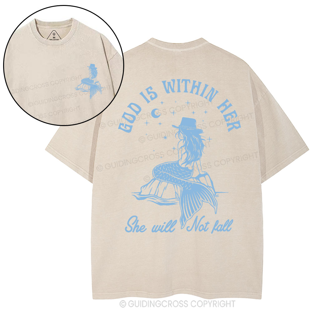 God Is Within Her Christian Washed T-Shirt