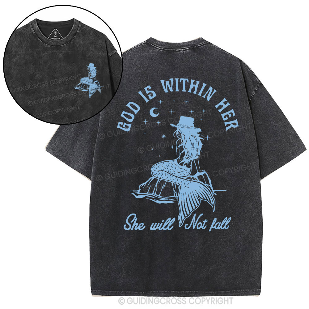 God Is Within Her Christian Washed T-Shirt