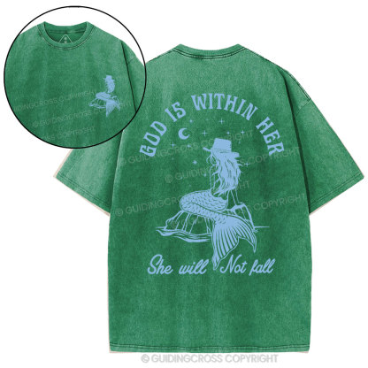 God Is Within Her Christian Washed T-Shirt