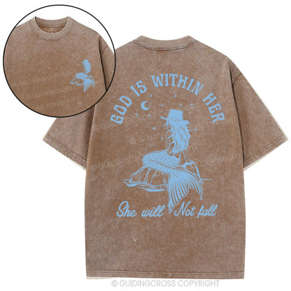 God Is Within Her Christian Washed T-Shirt