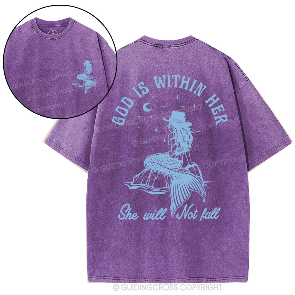 God Is Within Her Christian Washed T-Shirt