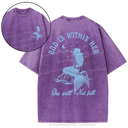 God Is Within Her Christian Washed T-Shirt