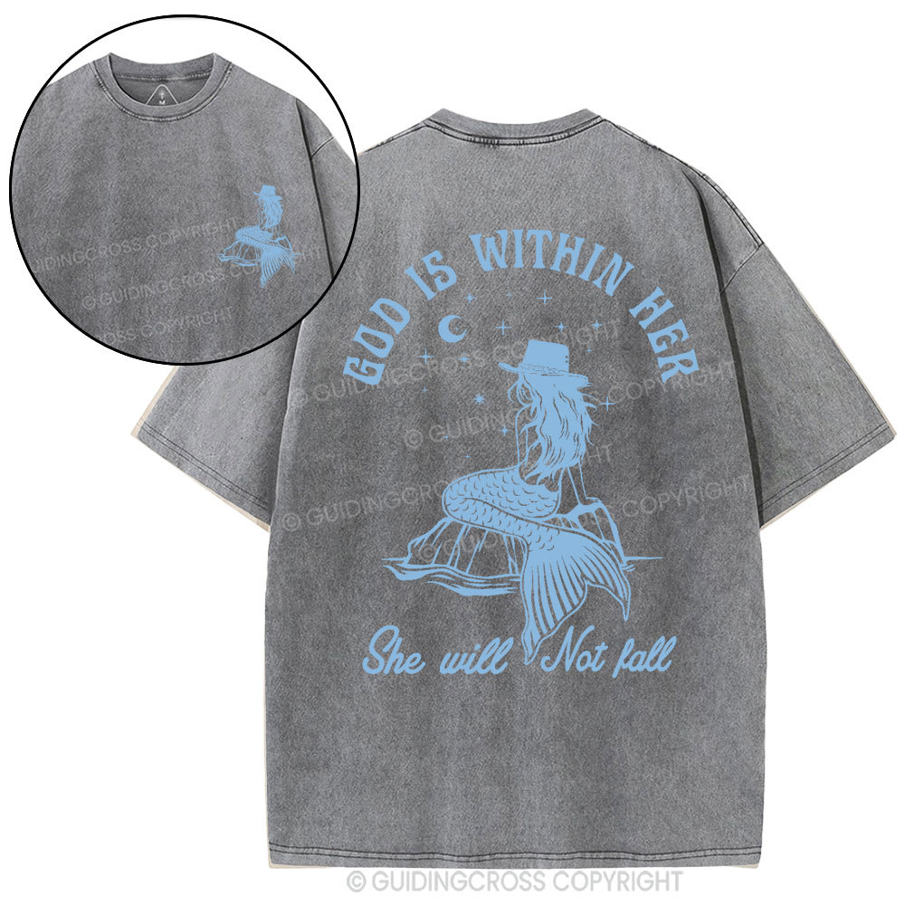 God Is Within Her Christian Washed T-Shirt