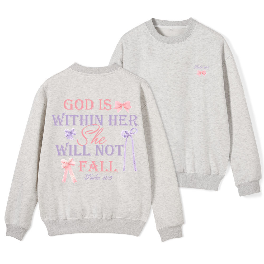 God Is Within Her She Will Not Fail Christian Fleece Sweatshirt Sale - GuidingCross