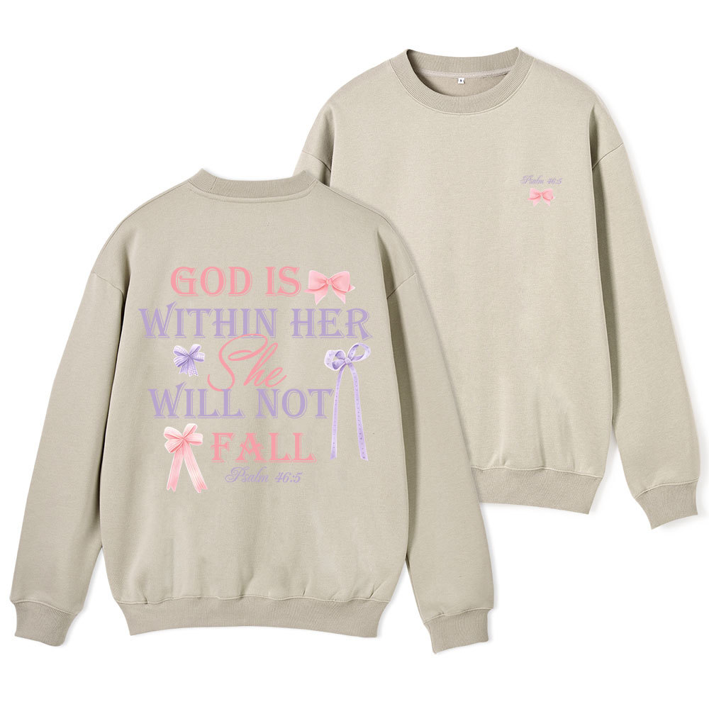 God Is Within Her She Will Not Fail Christian Fleece Sweatshirt