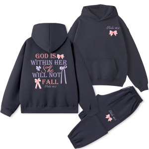 Image of God Is Within Her She Will Not Fail Christian Fleece Hoodie Set