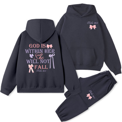 God Is Within Her She Will Not Fail Christian Fleece Hoodie Set