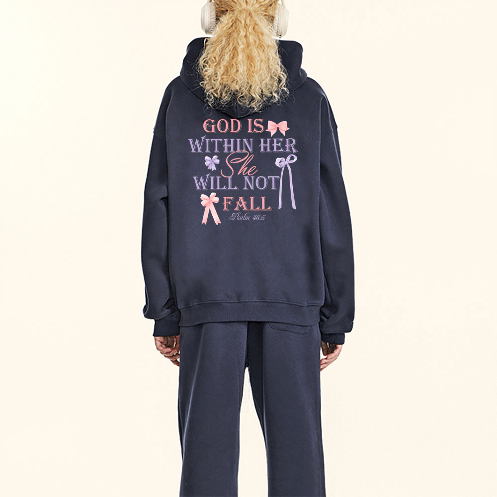 God Is Within Her She Will Not Fail Christian Fleece Hoodie Set