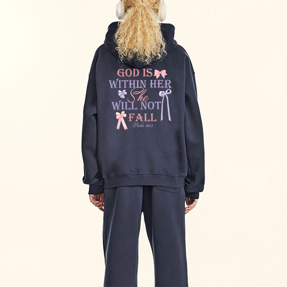 God Is Within Her She Will Not Fail Christian Fleece Hoodie Set